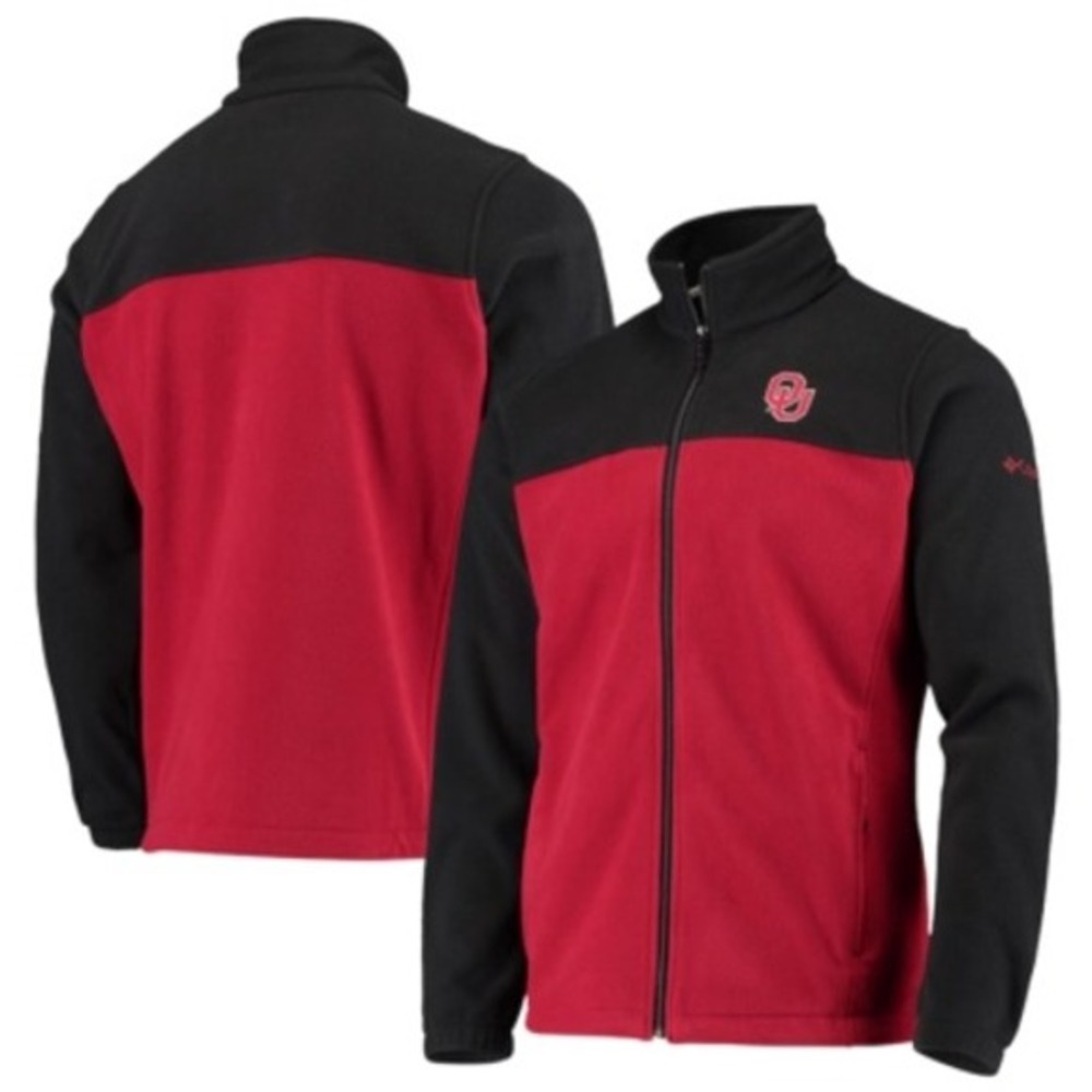 Columbia Oklahoma Sooners NCAA Fleece Jacket Full Zip Mens Small College Winter